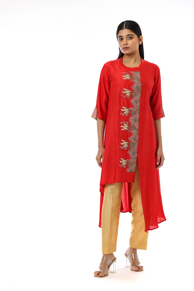 Blunt Cut Embroidered Tunic